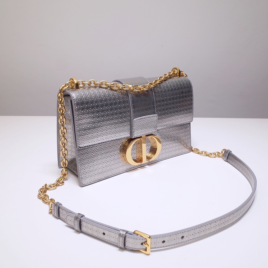 30 Montaigne Chain Bag Silver Calfskin